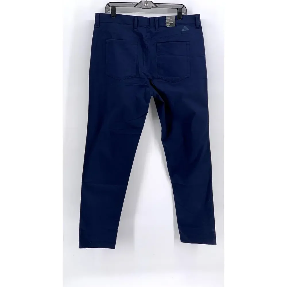 ADIDAS Men's Navy Solid Regular-Fit Tapered Leg Golf Pants SZ 36X32